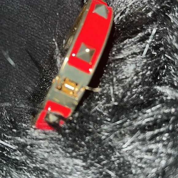 Vintage Luxe Fashion Red Gold Enamel Punky Click Bangle Bracelet - Picture 11 of 12